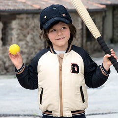 Dave&Bella Toddler Boys Winter Cool Navy Blue Outdoor Outwear Padded Baseball Coats