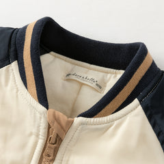 Dave&Bella Toddler Boys Winter Cool Navy Blue Outdoor Outwear Padded Baseball Coats