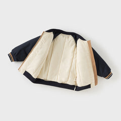 Dave&Bella Toddler Boys Winter Cool Navy Blue Outdoor Outwear Padded Baseball Coats