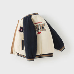 Dave&Bella Toddler Boys Winter Cool Navy Blue Outdoor Outwear Padded Baseball Coats