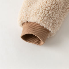 Dave&Bella Toddler Boys Soft Plush Khaki Long-sleeved Warm Pajamas