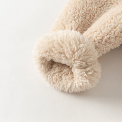 Dave&Bella Toddler Boys Soft Plush Khaki Long-sleeved Warm Pajamas