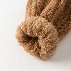 Dave&Bella Toddler Boys Soft Plush Khaki Long-sleeved Warm Pajamas