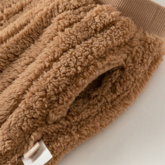 Dave&Bella Toddler Boys Soft Plush Khaki Long-sleeved Warm Pajamas