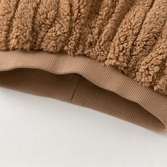 Dave&Bella Toddler Boys Soft Plush Khaki Long-sleeved Warm Pajamas