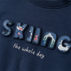 Dave&Bella Toddler Boys Winter Playful Starry Blue Plush-lined Sweatshirts Tops