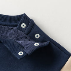 Dave&Bella Toddler Boys Winter Playful Starry Blue Plush-lined Sweatshirts Tops