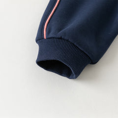 Dave&Bella Toddler Boys Winter Playful Starry Blue Plush-lined Sweatshirts Tops