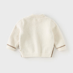 Dave&Bella Toddler Boys Csaul Apricot Turtle Long-sleeved Cozy Sweaters Tops