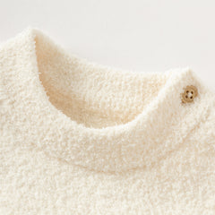 Dave&Bella Toddler Boys Csaul Apricot Turtle Long-sleeved Cozy Sweaters Tops