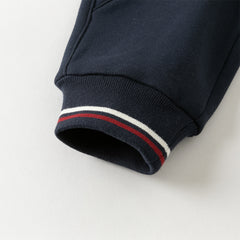 Dave&Bella Toddler Boys Winter Outdoor Plush-lined Cozy Adjustable Waistband Sweatpants