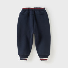 Dave&Bella Toddler Boys Winter Outdoor Plush-lined Cozy Adjustable Waistband Sweatpants