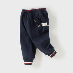 Dave&Bella Toddler Boys Winter Outdoor Plush-lined Cozy Adjustable Waistband Sweatpants