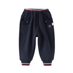 Dave&Bella Toddler Boys Winter Outdoor Plush-lined Cozy Adjustable Waistband Sweatpants