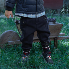 Dave&Bella Toddler Boys Winter Outdoor Plush-lined Cozy Adjustable Waistband Sweatpants