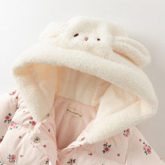 Dave&Bella Toddler Girls Winter Cute Pink Floral Print Outwear Windprooft Down Coats