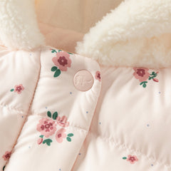 Dave&Bella Toddler Girls Winter Cute Pink Floral Print Outwear Windprooft Down Coats