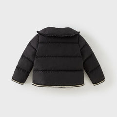 Dave&Bella Kids Girls Winter Elegant Black Outwear Windproof White Duck Down Coats