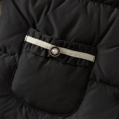 Dave&Bella Kids Girls Winter Elegant Black Outwear Windproof White Duck Down Coats