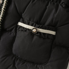 Dave&Bella Kids Girls Winter Elegant Black Outwear Windproof White Duck Down Coats