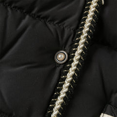 Dave&Bella Kids Girls Winter Elegant Black Outwear Windproof White Duck Down Coats