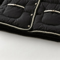 Dave&Bella Kids Girls Winter Elegant Black Outwear Windproof White Duck Down Coats