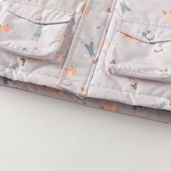 Dave&Bella Toddler Girls/Boys Winter Print Outwear Two-pieces Padded Hooded Coats Sets