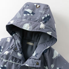 Dave&Bella Toddler Girls/Boys Winter Print Outwear Two-pieces Padded Hooded Coats Sets