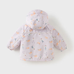 Dave&Bella Toddler Girls/Boys Winter Print Outwear Two-pieces Padded Hooded Coats Sets