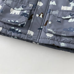 Dave&Bella Toddler Girls/Boys Winter Print Outwear Two-pieces Padded Hooded Coats Sets