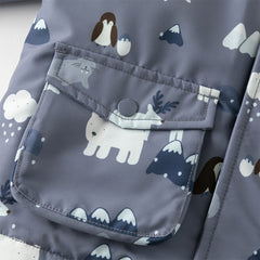 Dave&Bella Toddler Girls/Boys Winter Print Outwear Two-pieces Padded Hooded Coats Sets