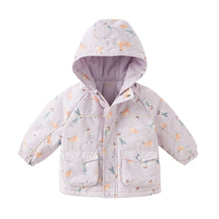 Dave&Bella Toddler Girls/Boys Winter Print Outwear Two-pieces Padded Hooded Coats Sets