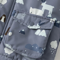 Dave&Bella Toddler Girls/Boys Winter Print Outwear Two-pieces Padded Hooded Coats Sets