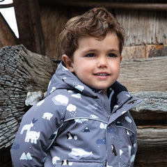 Dave&Bella Toddler Girls/Boys Winter Print Outwear Two-pieces Padded Hooded Coats Sets