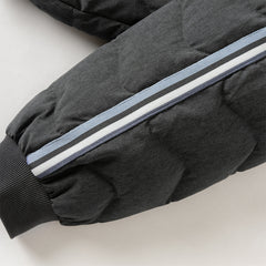 Dave&Bella Toddler Boys Winter Versatile Grey Adjustable-waistband Loose Down Pants