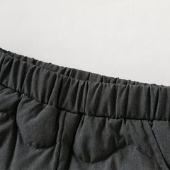 Dave&Bella Toddler Boys Winter Versatile Grey Adjustable-waistband Loose Down Pants