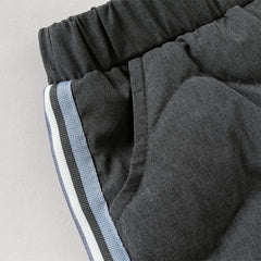 Dave&Bella Toddler Boys Winter Versatile Grey Adjustable-waistband Loose Down Pants