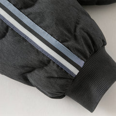Dave&Bella Toddler Boys Winter Versatile Grey Adjustable-waistband Loose Down Pants