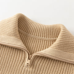 Dave&Bella Toddler Boys Autumn Cotton Apricot Polo Knit Pullover Sweater Tops