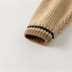 Dave&Bella Toddler Boys Autumn Cotton Apricot Polo Knit Pullover Sweater Tops