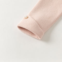 Dave&Bella Kids Girls Winter Elegant Plush Turtle Beige/Grey Pink Pullover Sweaters Tops