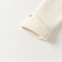 Dave&Bella Kids Girls Winter Elegant Plush Turtle Beige/Grey Pink Pullover Sweaters Tops