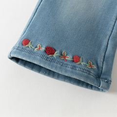 Dave&Bella Toddler Girls Winter Comfortable Denim Blue Losse Jeans Pants