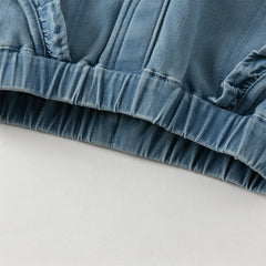 Dave&Bella Toddler Girls Winter Comfortable Denim Blue Losse Jeans Pants