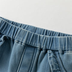 Dave&Bella Toddler Girls Winter Comfortable Denim Blue Losse Jeans Pants