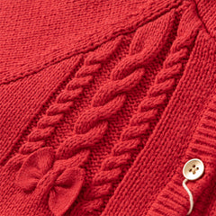 Dave&Bella Toddler Girls Festival Red Long-sleeved Hooded Warm Plush-lined Coats