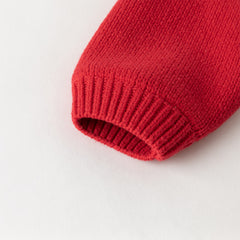 Dave&Bella Toddler Girls Festival Red Long-sleeved Hooded Warm Plush-lined Coats