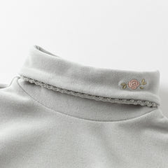 Dave&Bella Kids Girls Autumn Stylish Soft Half Turtleneck T-shirts Tops