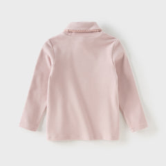 Dave&Bella Kids Girls Autumn Stylish Soft Half Turtleneck T-shirts Tops