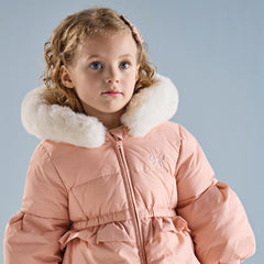 Dave&Bella Toddler Girls Winter Cute Pink Soft Fur-trimmed Outwear Hooded Down Coats